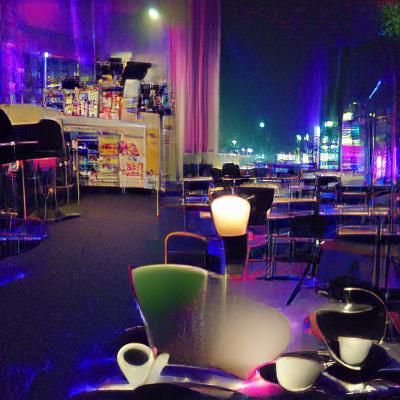 Abstract Night Cafe Dreamscape