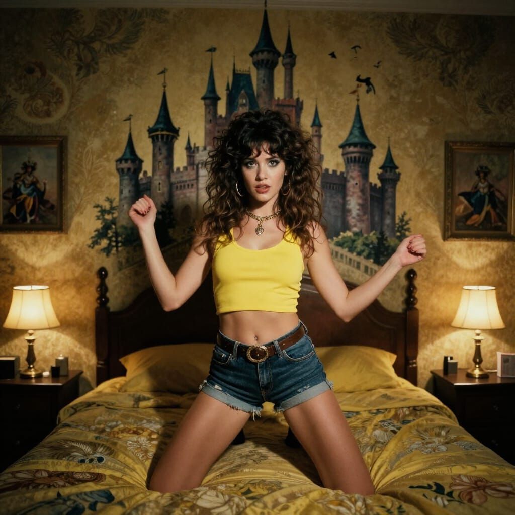 80s Aerobics Babe in Gritty Fantasy Castle