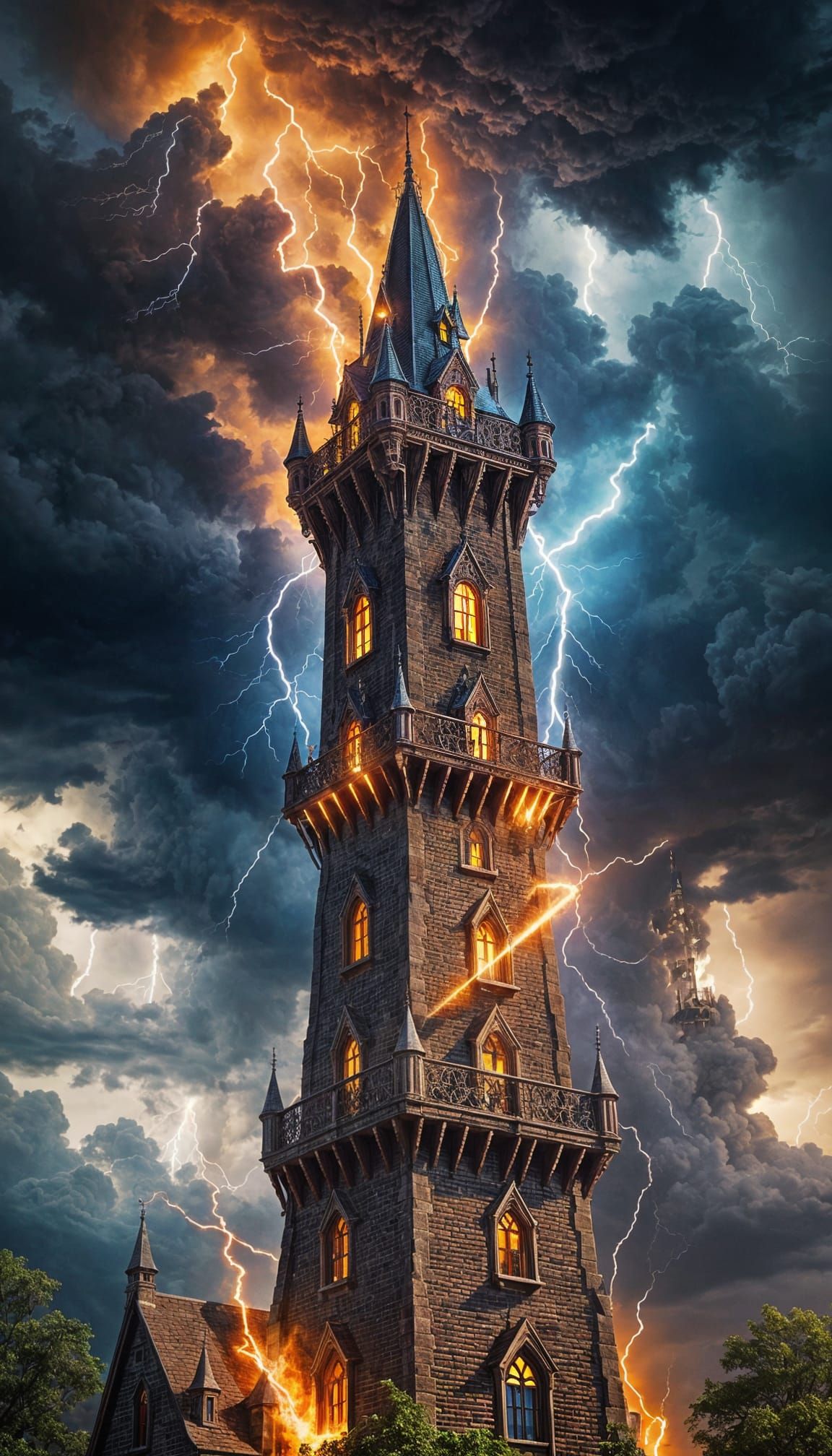 Wizard's Tower Struck by Lightning