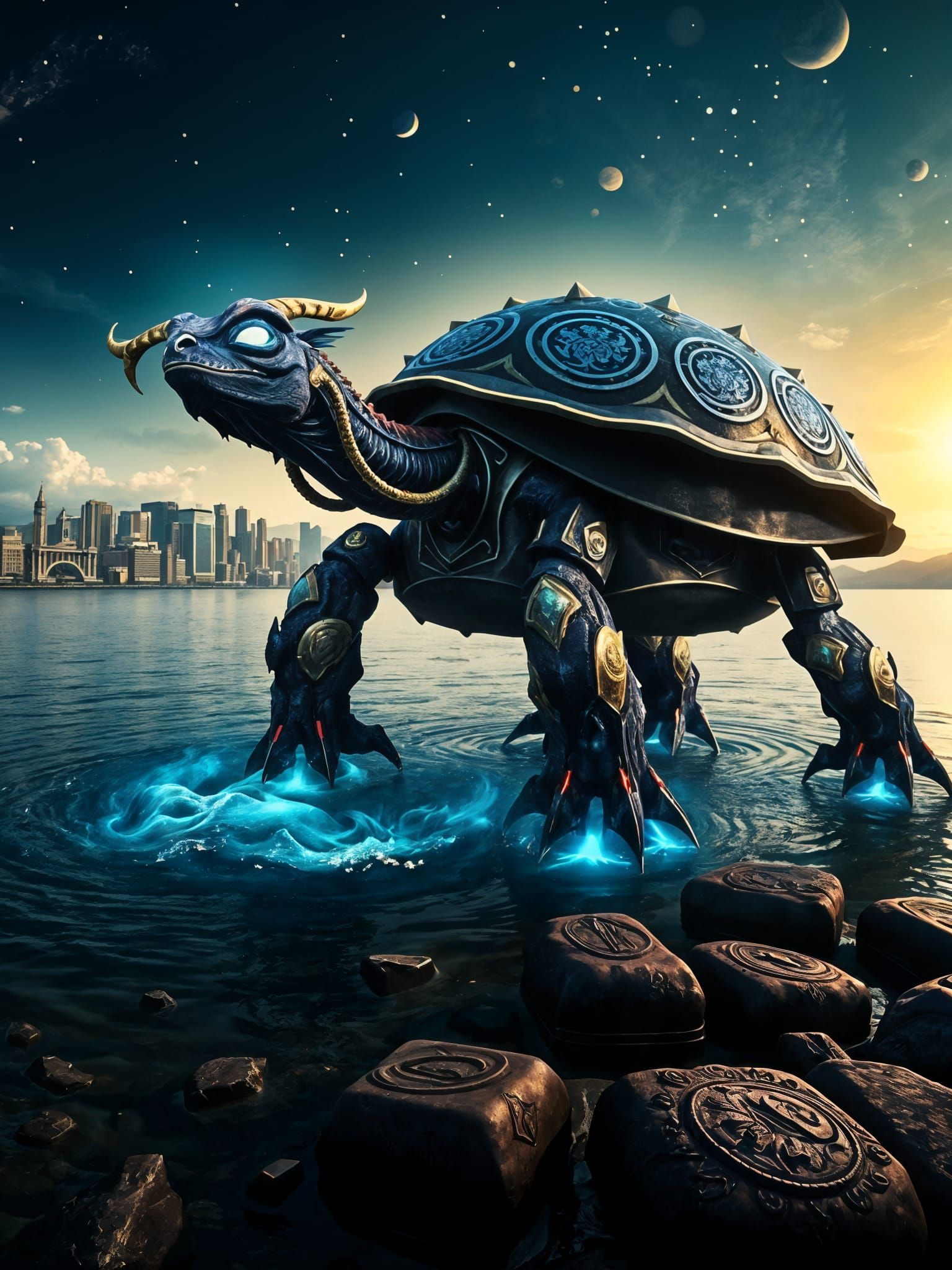 Purple Monster RPG Avatar in Xul Solar Style