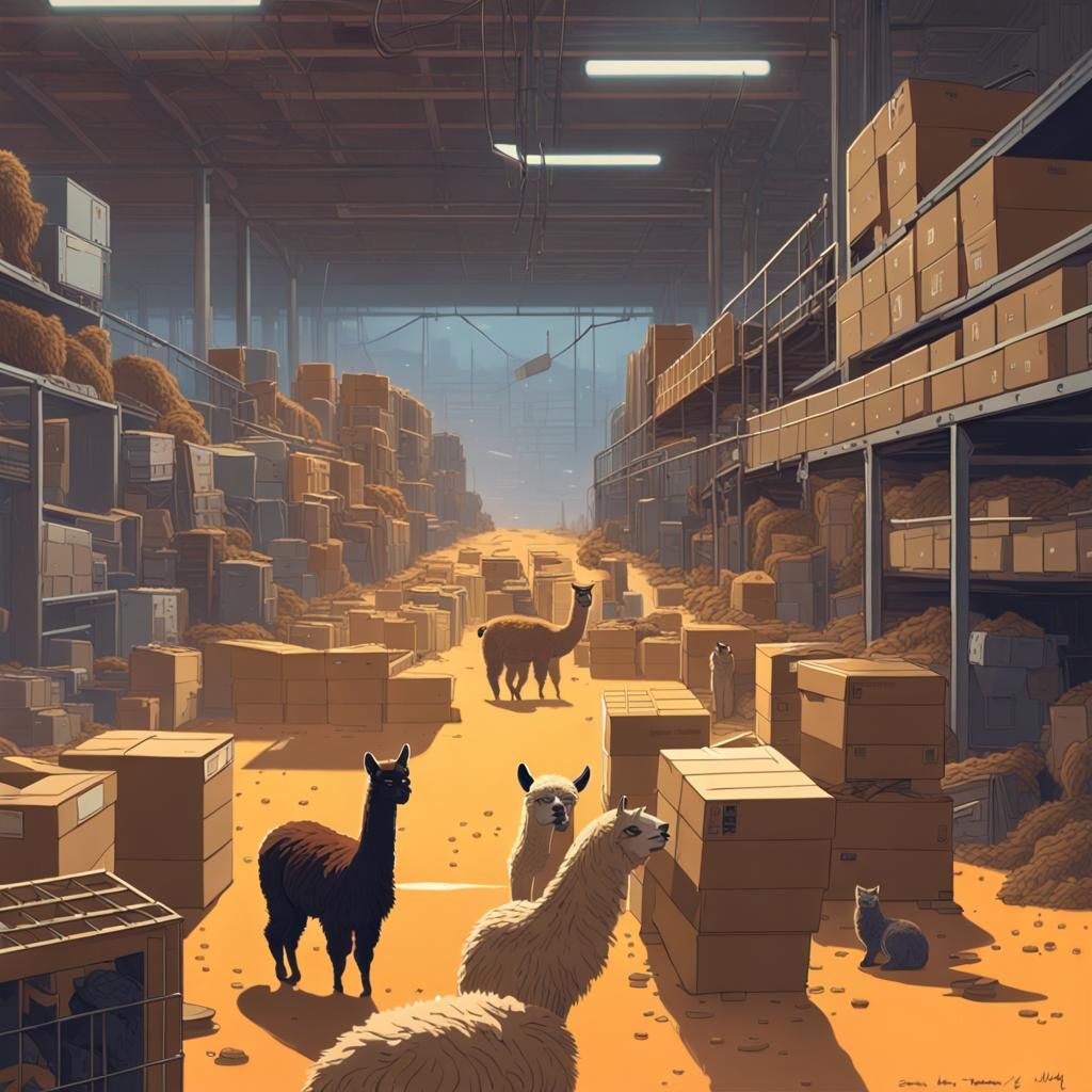Alpacas Invade Cat Food Factory: Gritty Realism