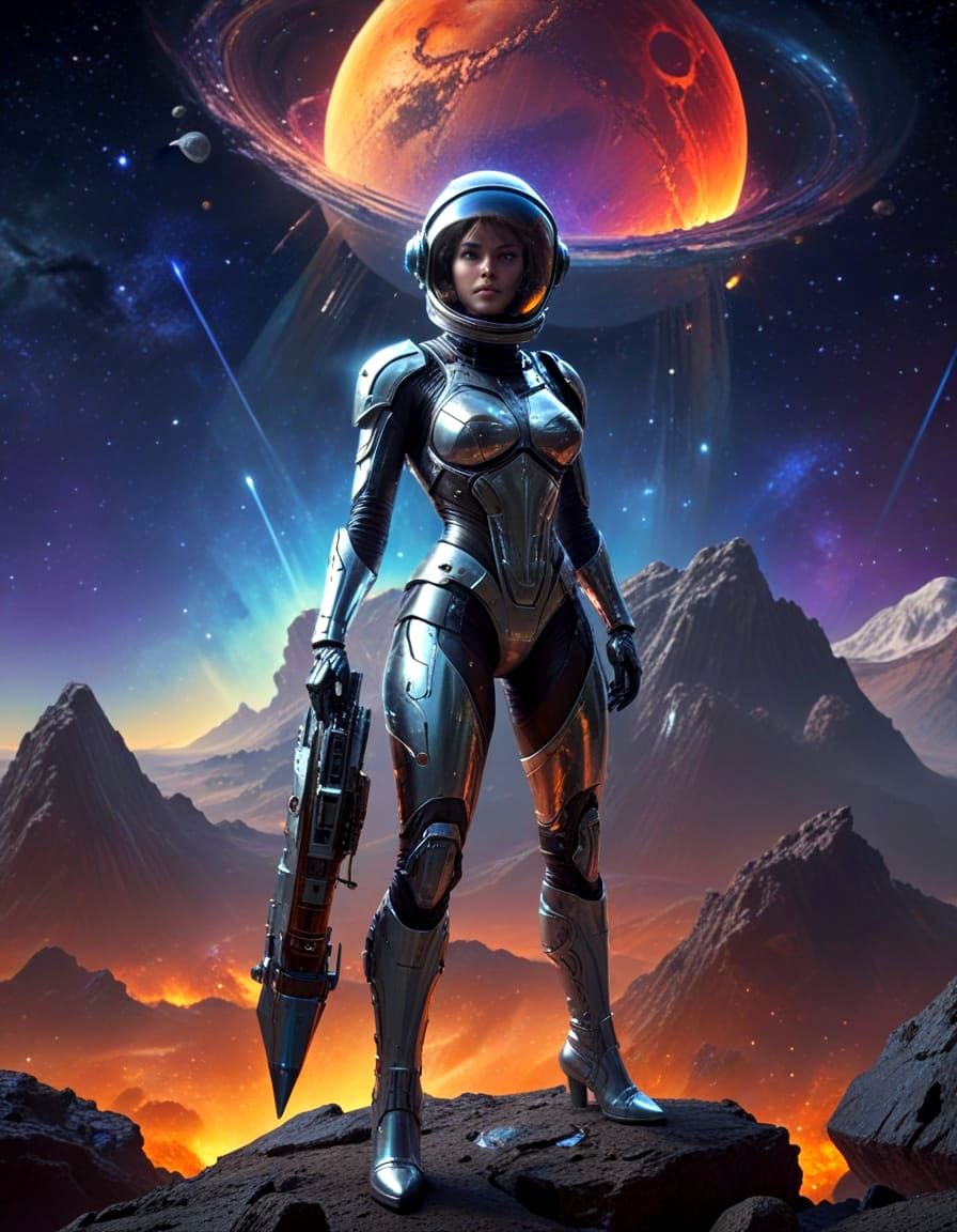 Galactic Goddess in Retrofuturistic Armor