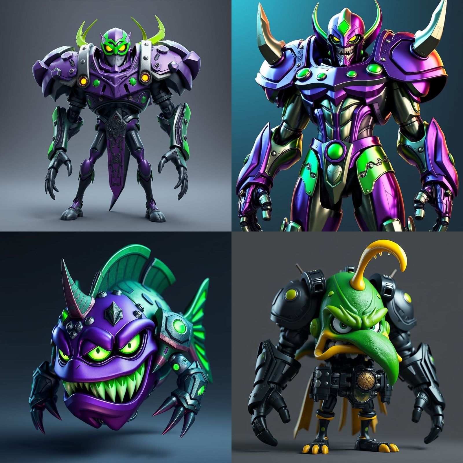 Cyberpunk Villain in Iconic SpongeBob Color Scheme