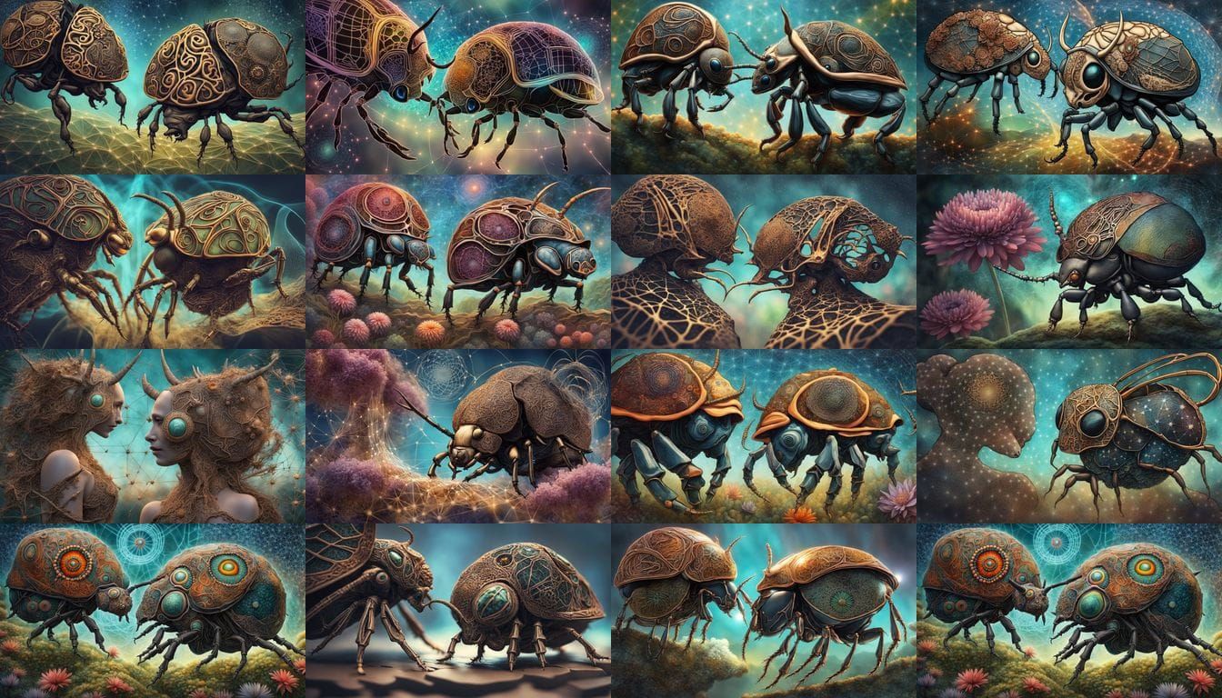 Mystical Rhinoceros Beetle Amidst Celtic Ley Lines