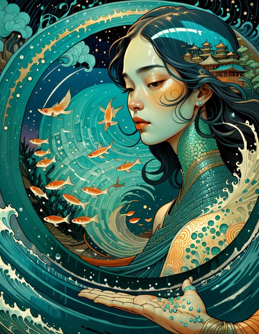 Abstract Fluid Art with Glazed Texture