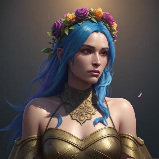 Rainbow Rose Snake in Detailed Digital Painting