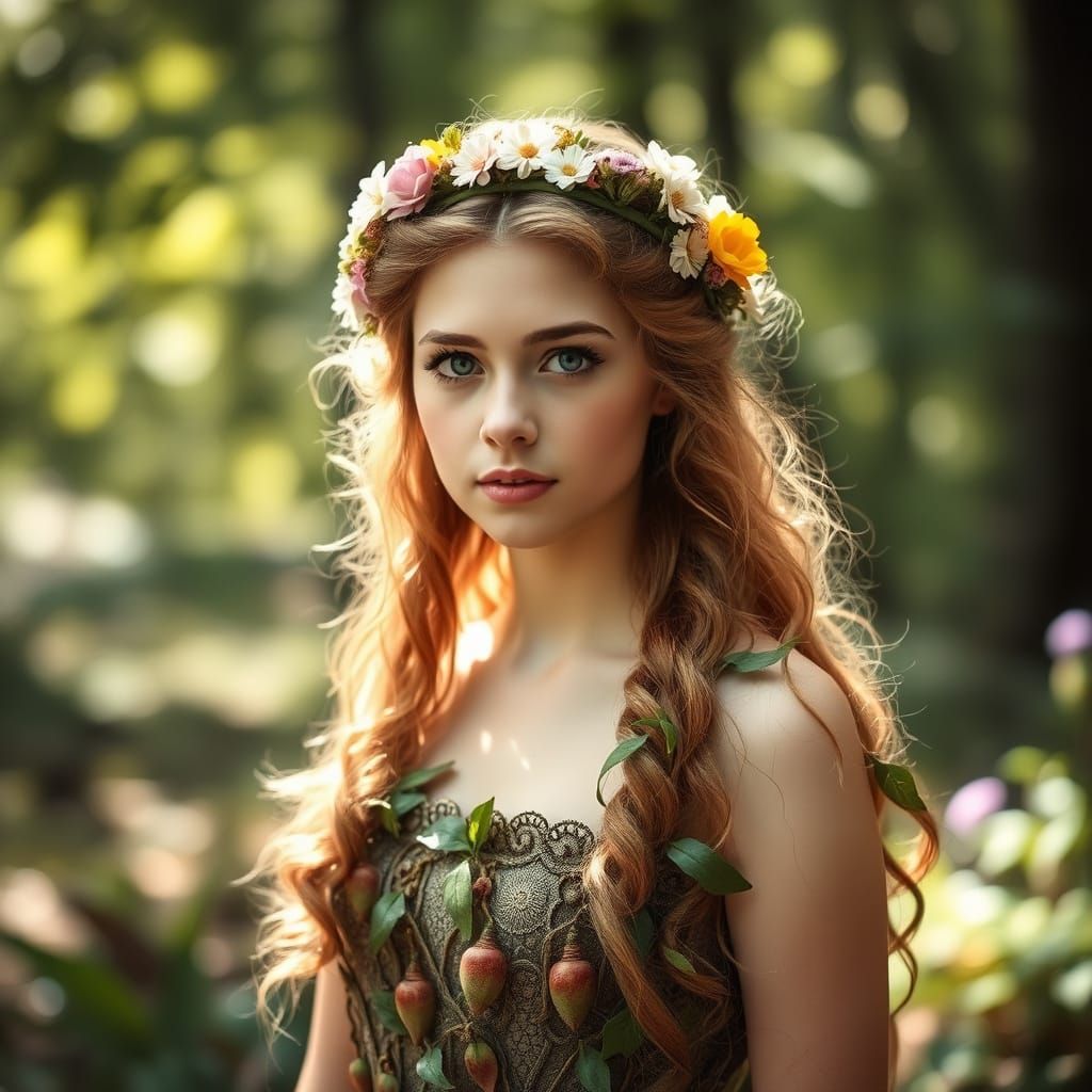 Forest Princess Portrait in Fairytale Style