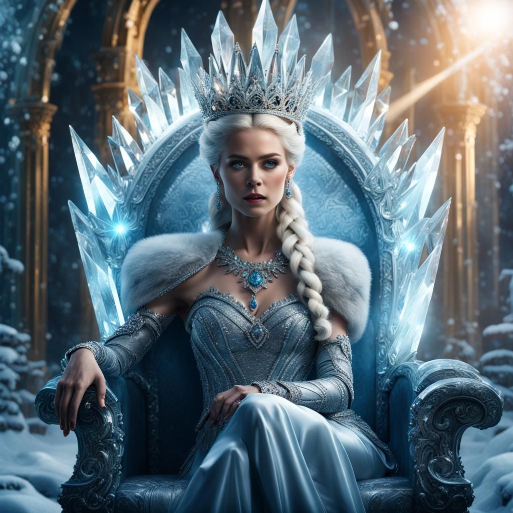 Ice Queen on Diamond Throne: Digital Matte Painting