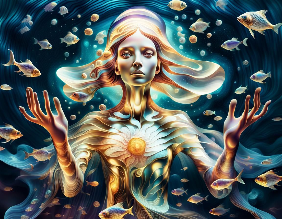 Vibrant Coral Reef Fractal in Warm Light