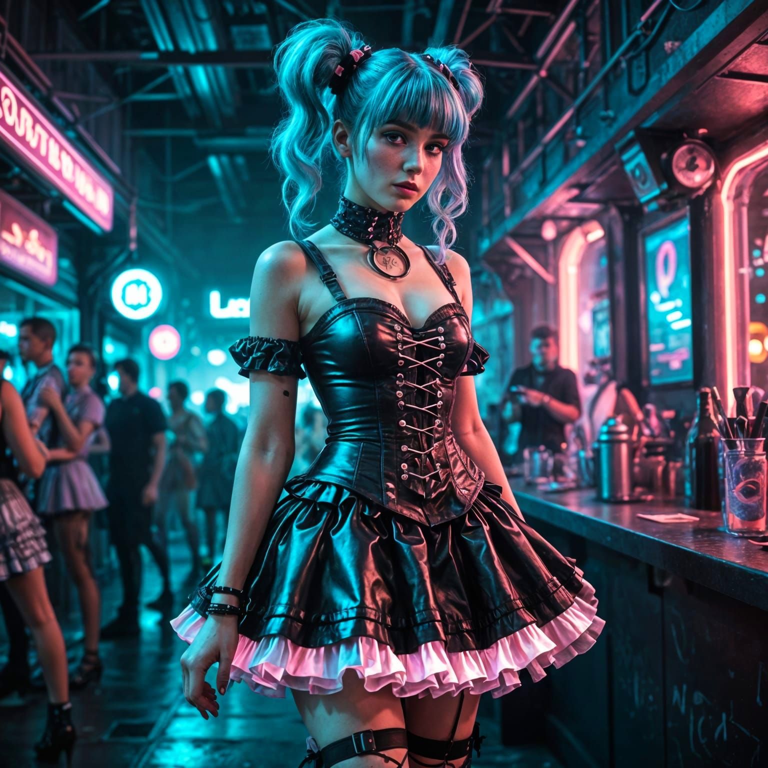 Cyberpunk Fashionista at a Rave