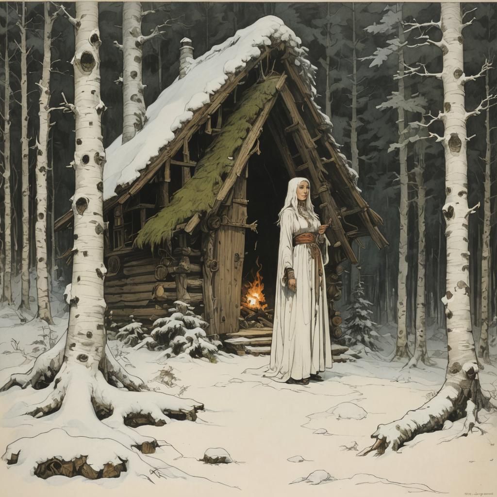 Nordic Witch in Grimdark Forest