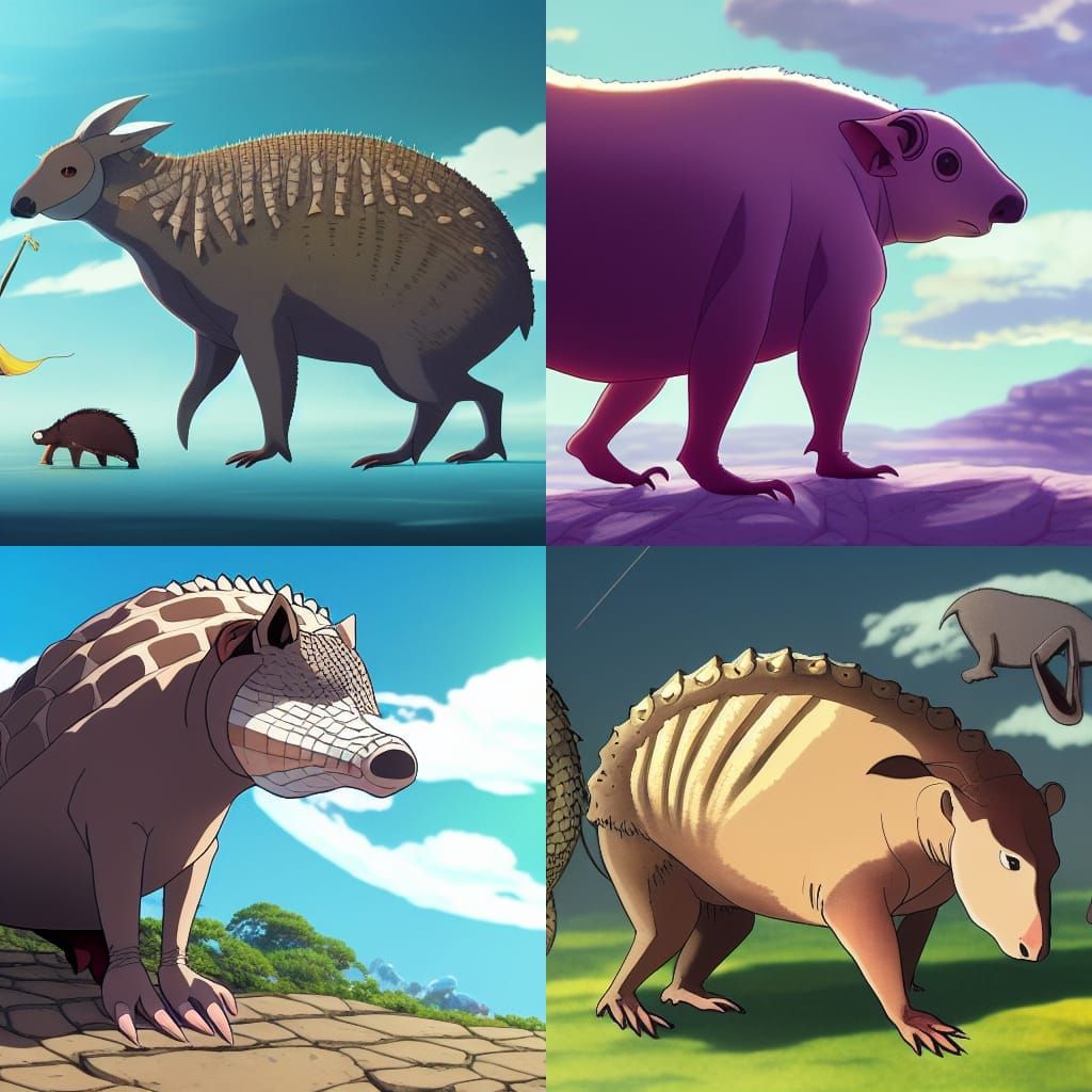 Fantasy Tapir Creature in Anime Style