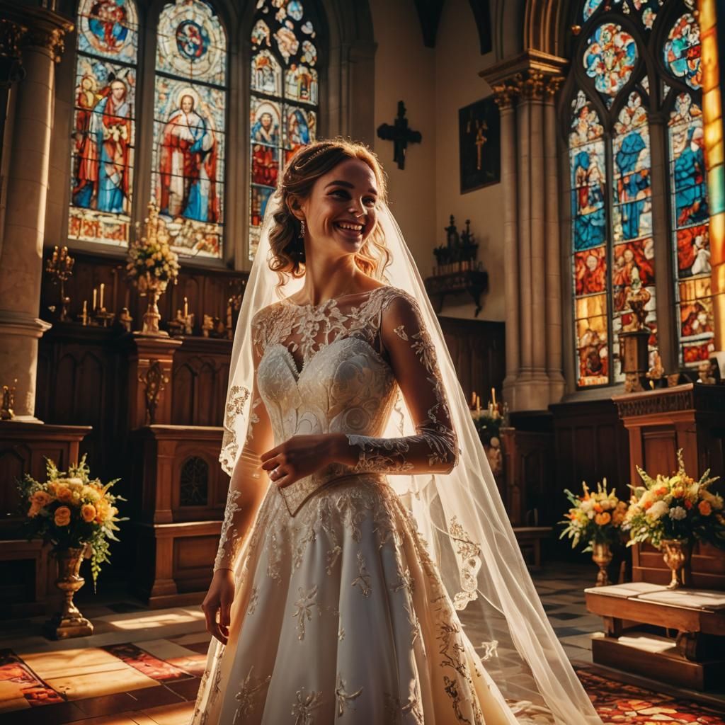 Emma's Wedding: A Cinematic Still in Golden Light