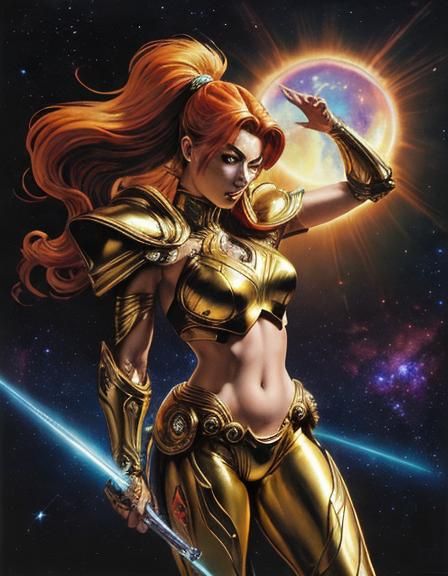 Android Woman in Baroque Oil Painting