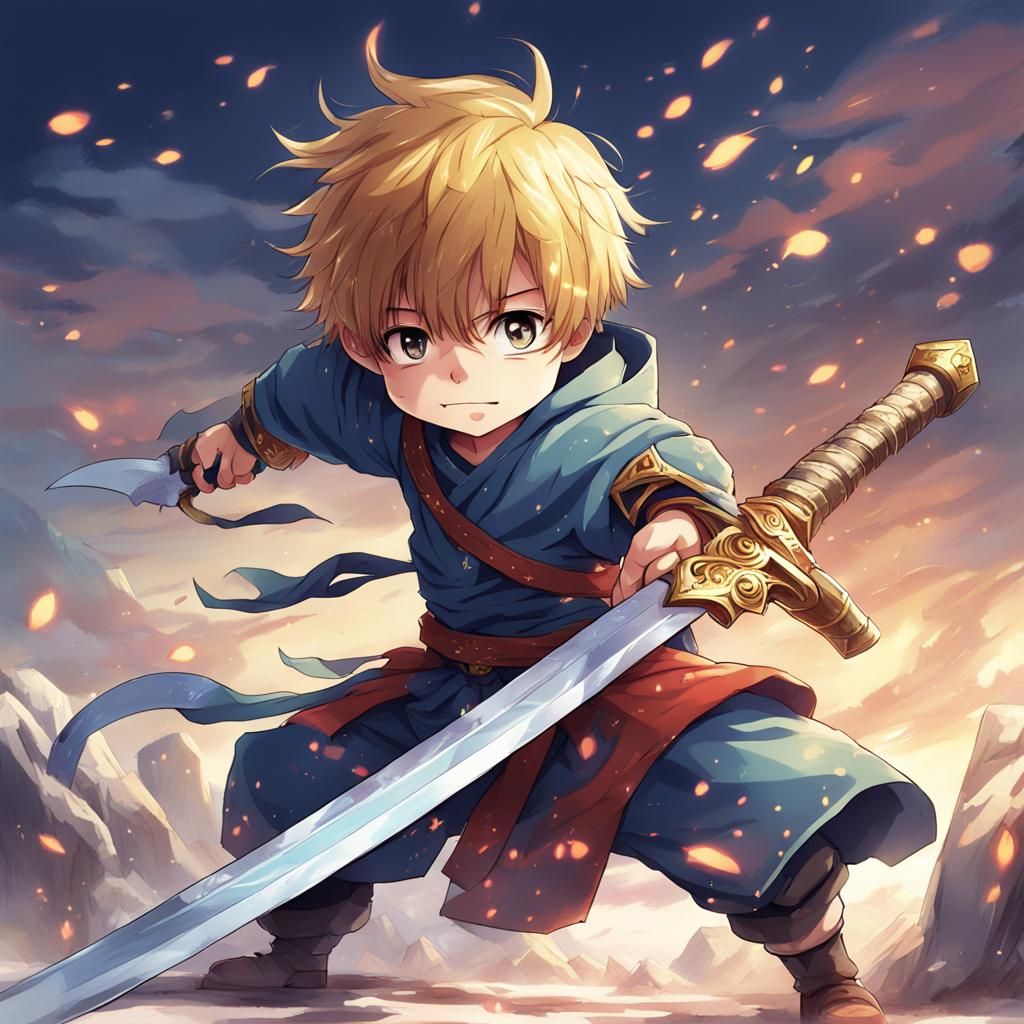 Anime Style: Little Kid with Big Sword