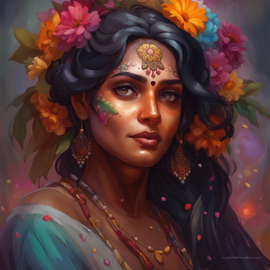 Day of the Dead Indian Woman Portrait