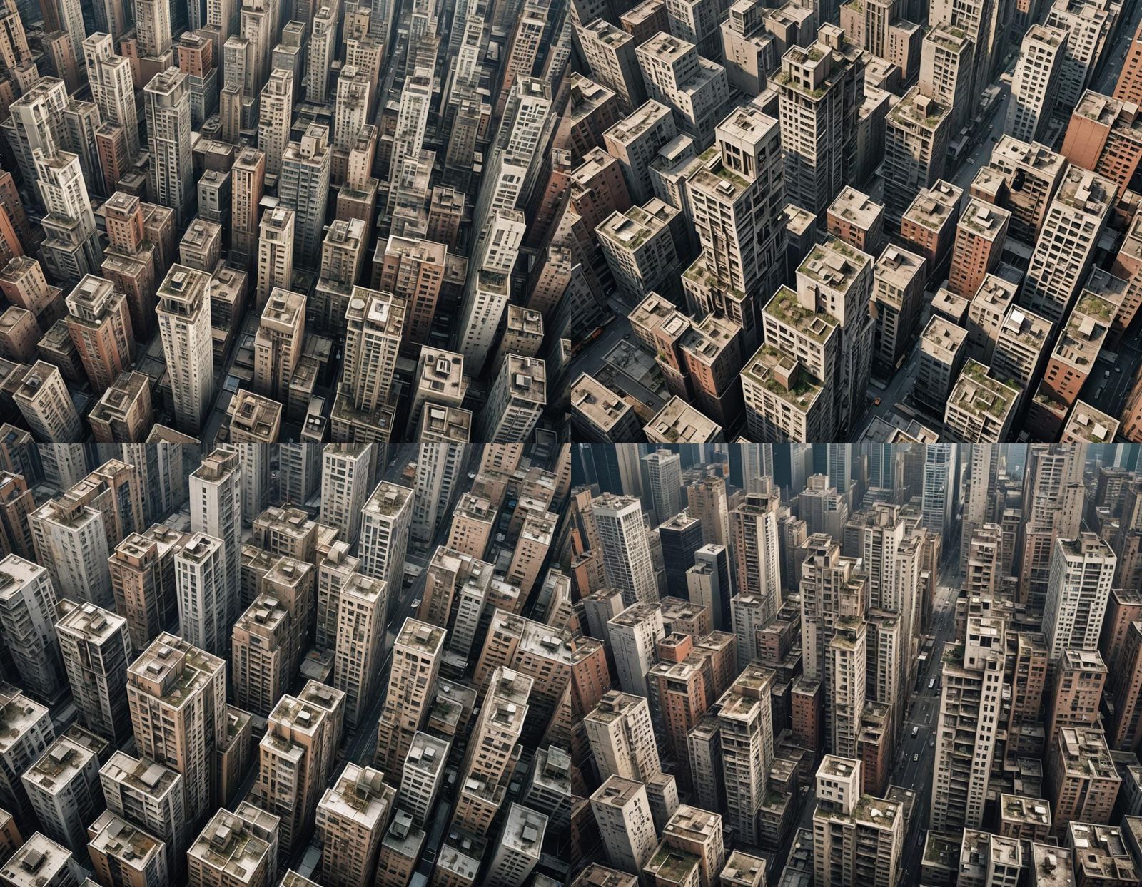 Dystopian Urban Landscape with Surveillance Drones