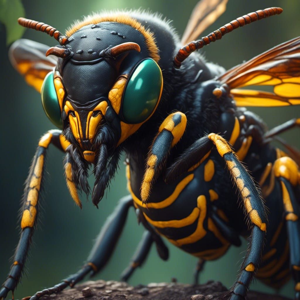 Scary Wasp Character Portrait