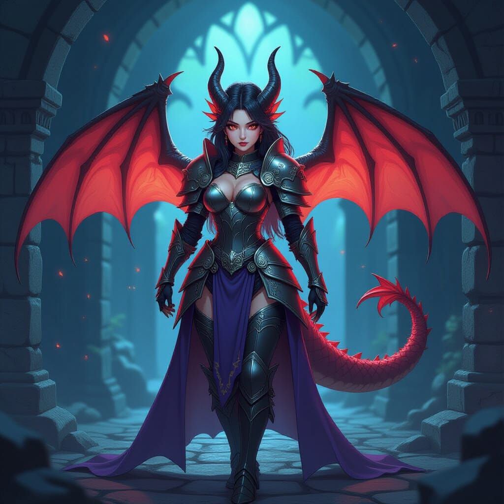 Kawaii Dragon Woman in D&D Armor