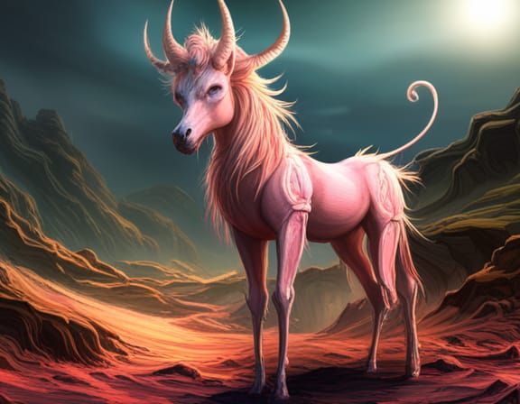 Candyfloss Unicorn with Metal Wings, Digital Art