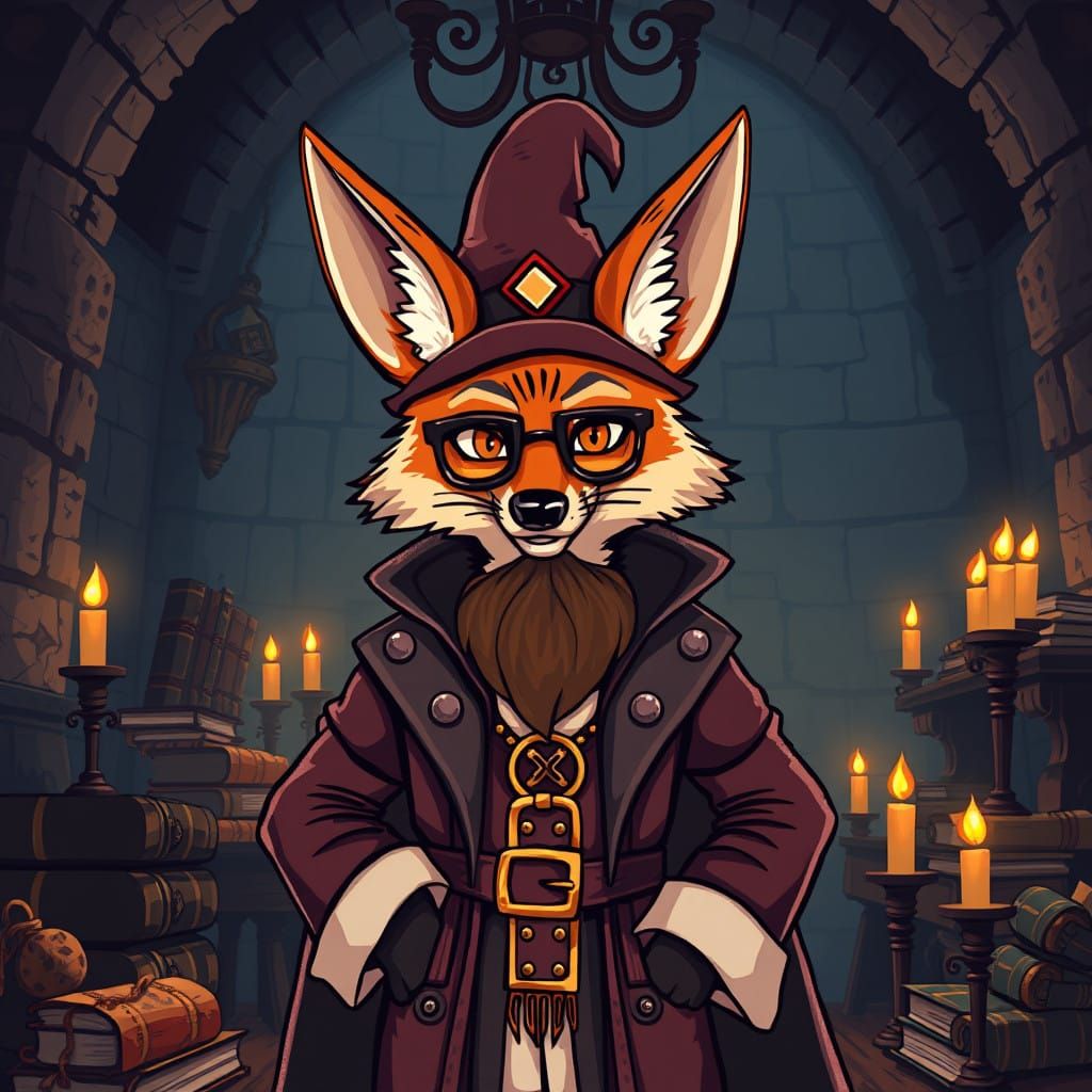 Spanish Fox Inquisitor in Pixel Art Style