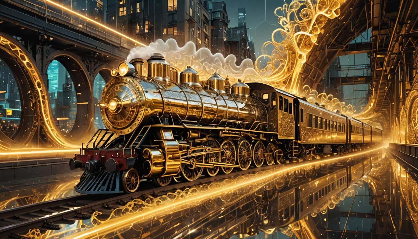 Golden Steam Train