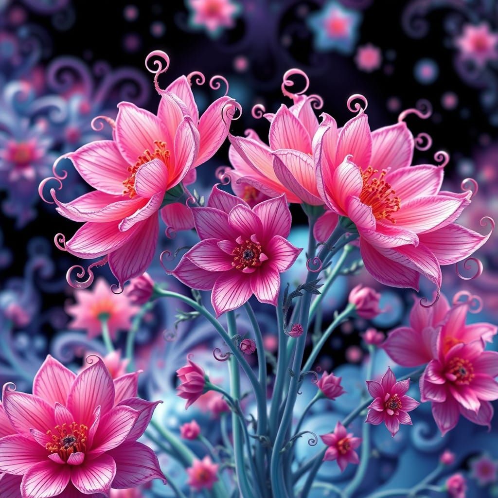 Fractal Blooms in Vibrant Mandelbrot Landscape