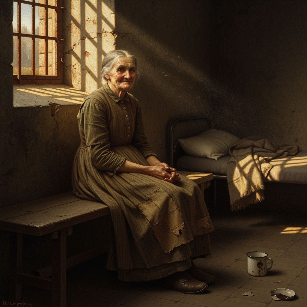 Old Woman in Prison Cell in Classical Style