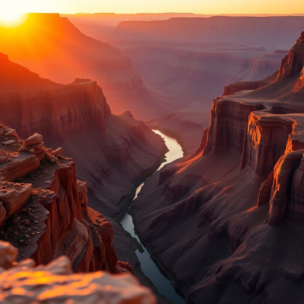 Grand Canyon Sunrise in Vibrant Hues