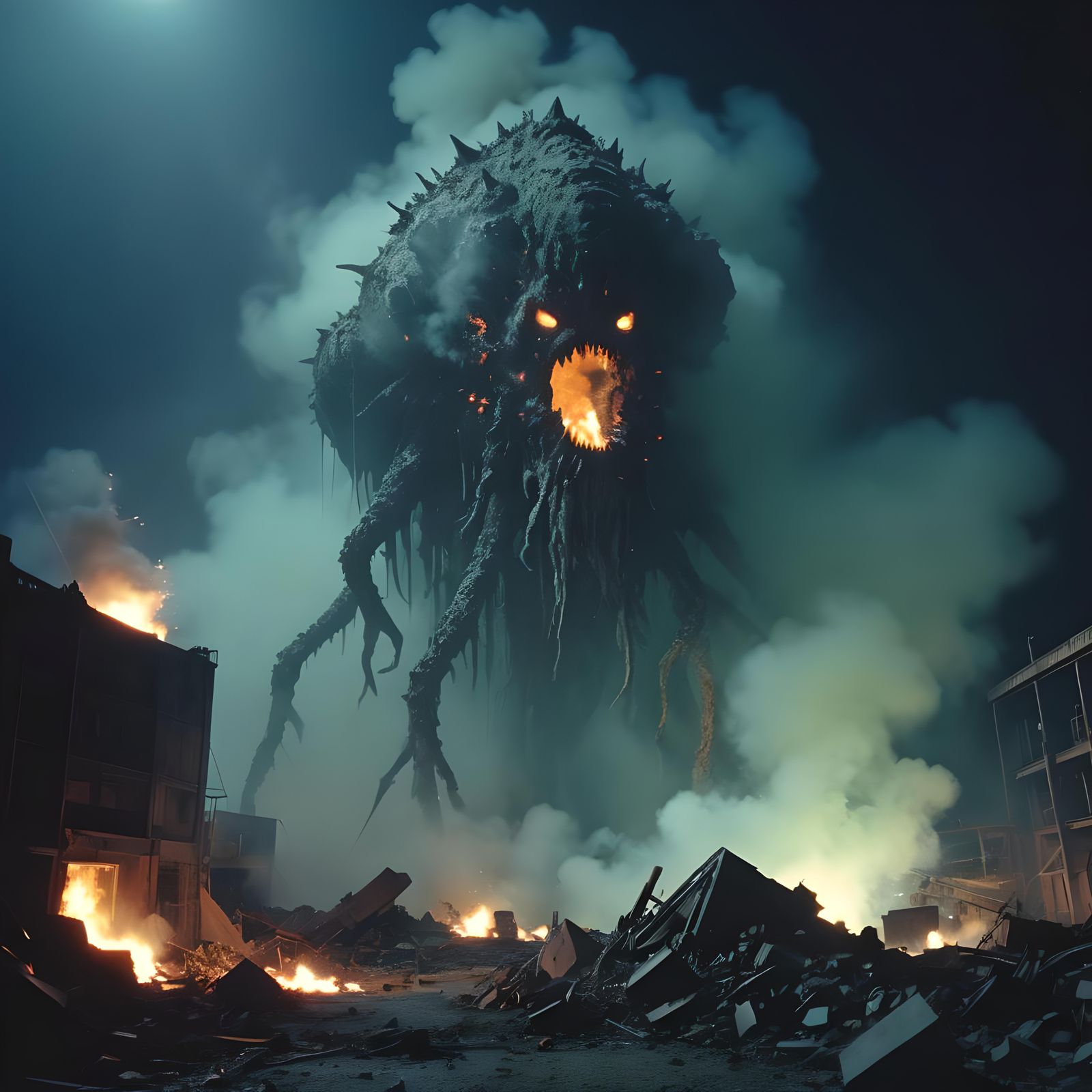 Eldritch Monster in Blasted Industrial Dreamscape