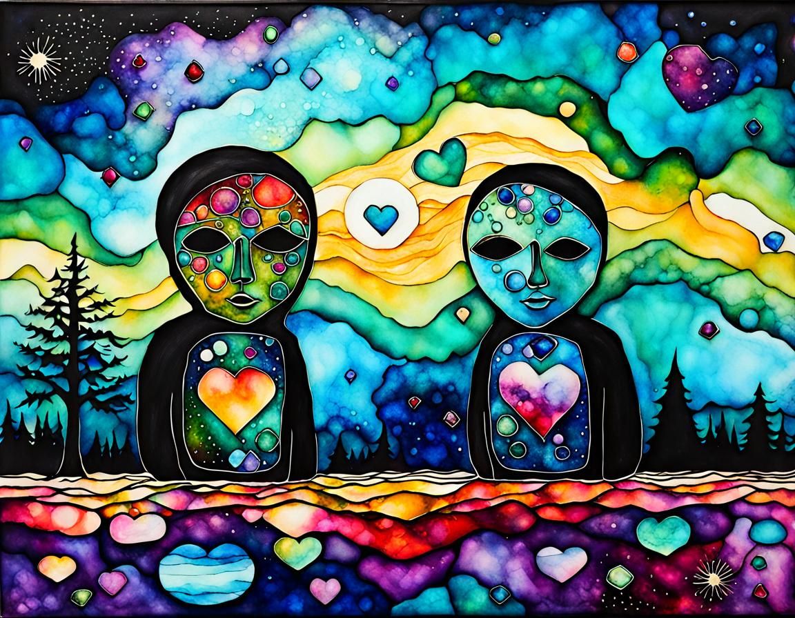 Surreal Apotheosis with Alcohol Inks and Symmetry