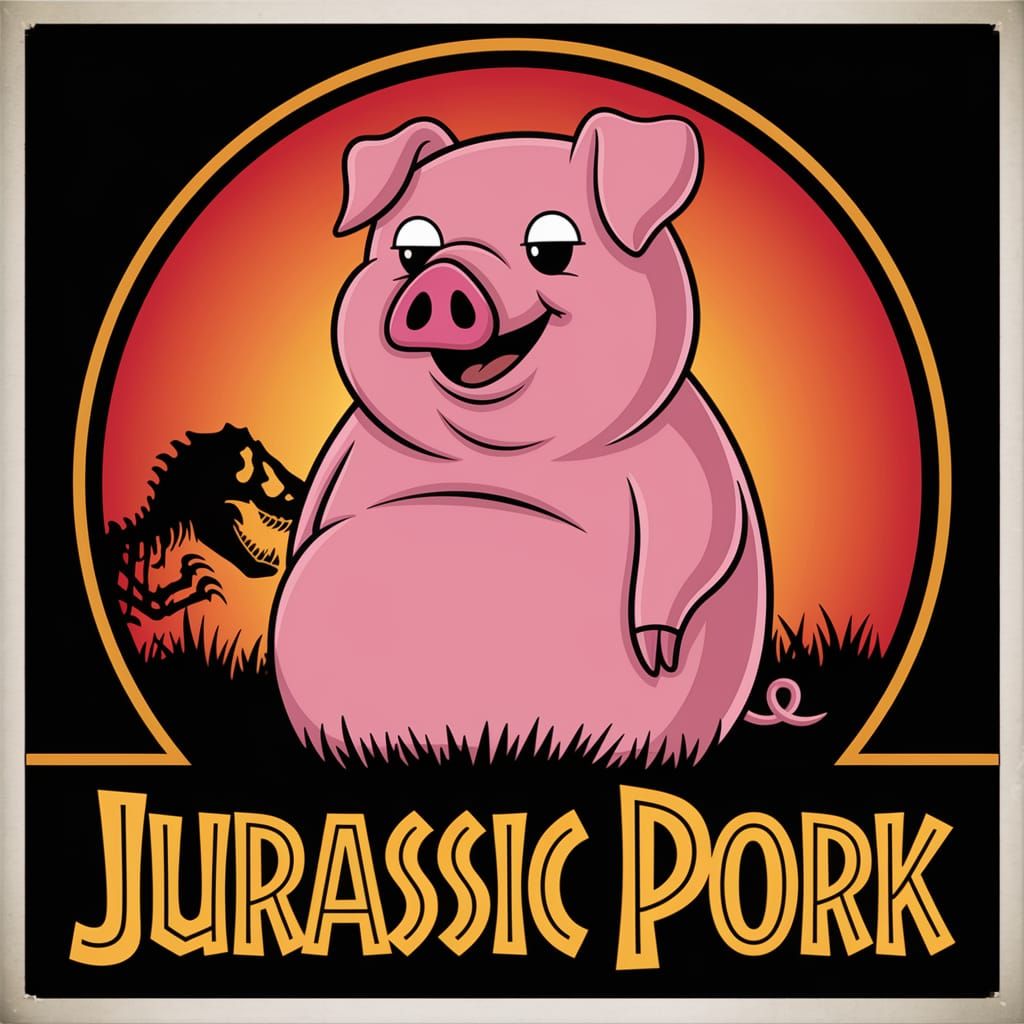 Jurassic Pork Movie Poster Art