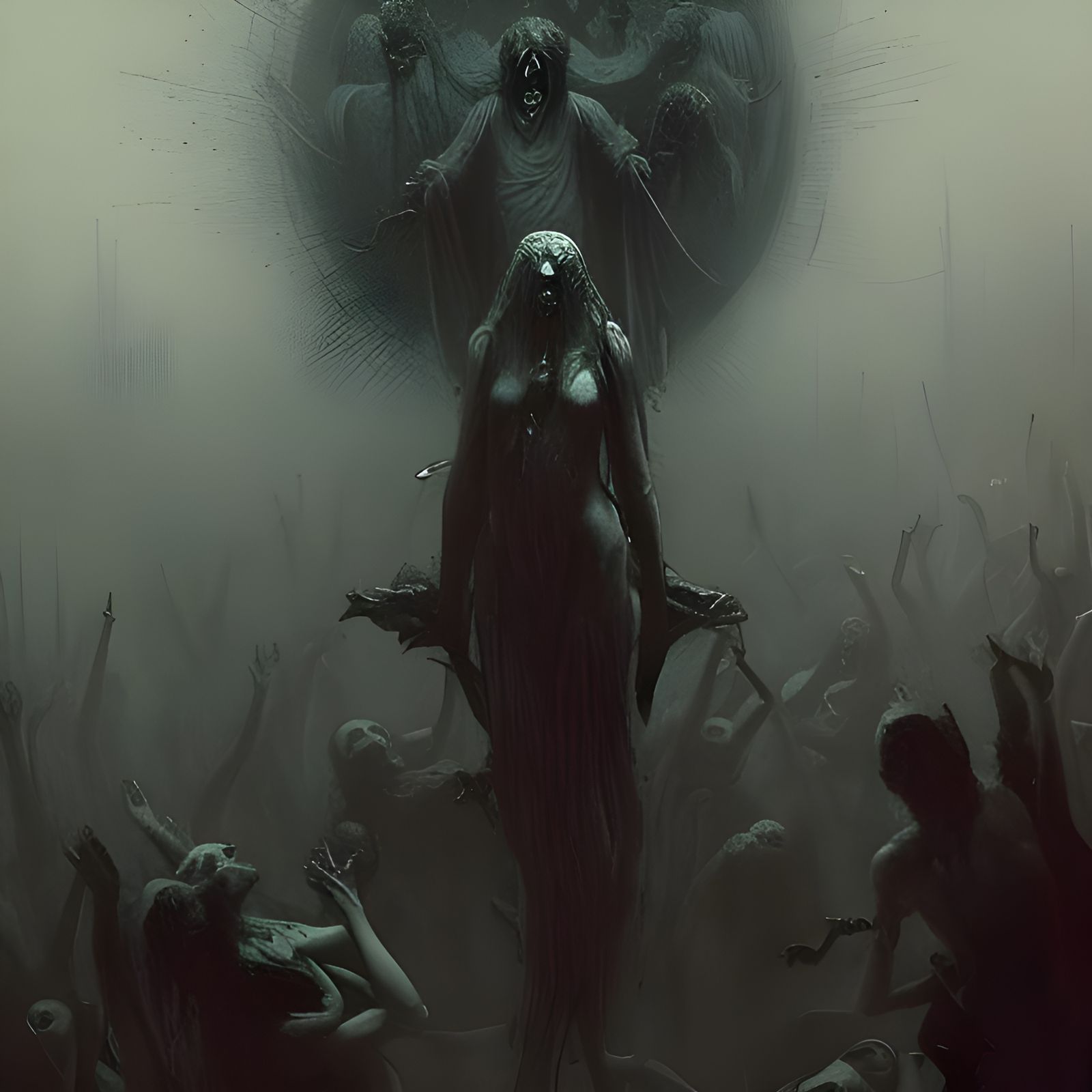 Death Metal Horror Scene in Gothic Style