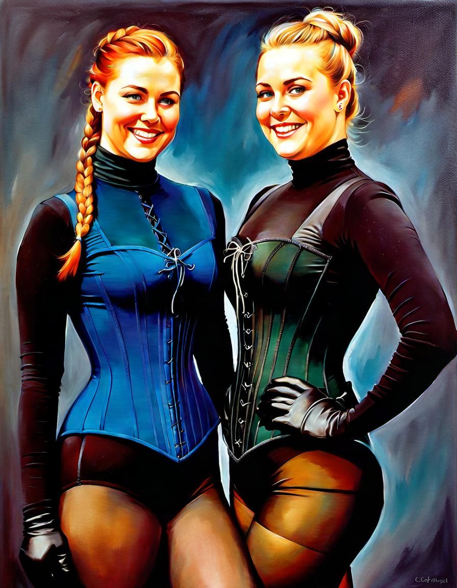Detailed Oil Painting of Curvy Women in Copenhagen