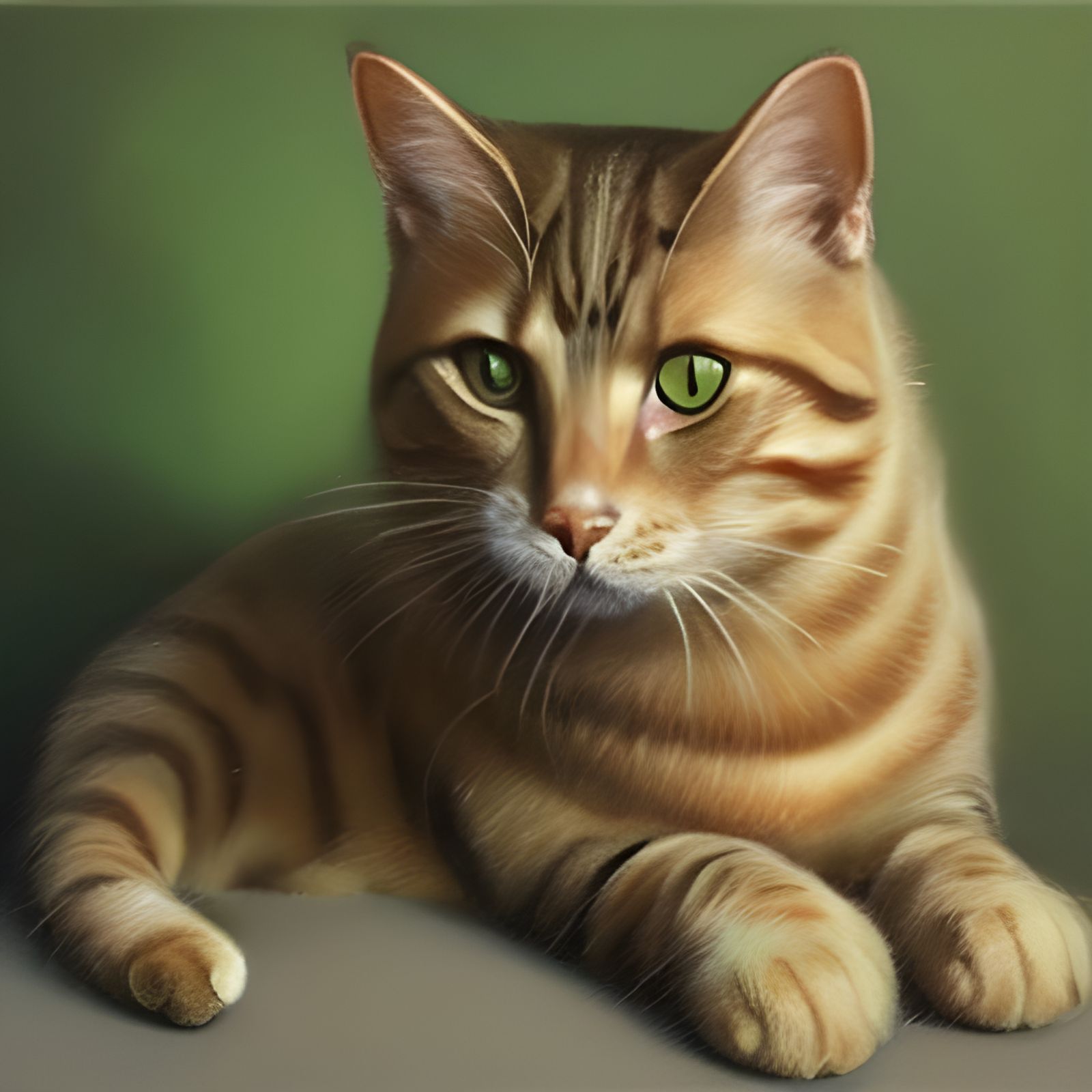 Cat Portrait in Oil Painting Style