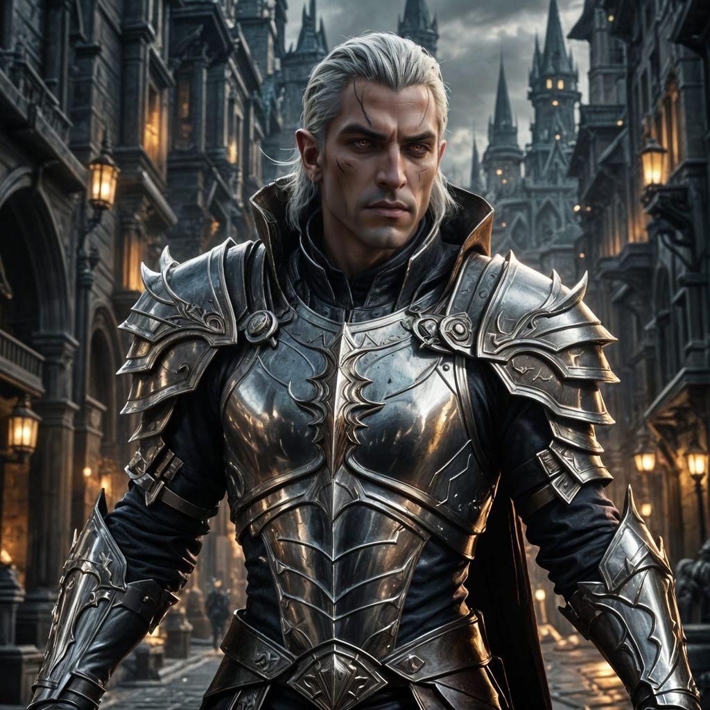 Epic Elf Vampire Hunter in Dark City