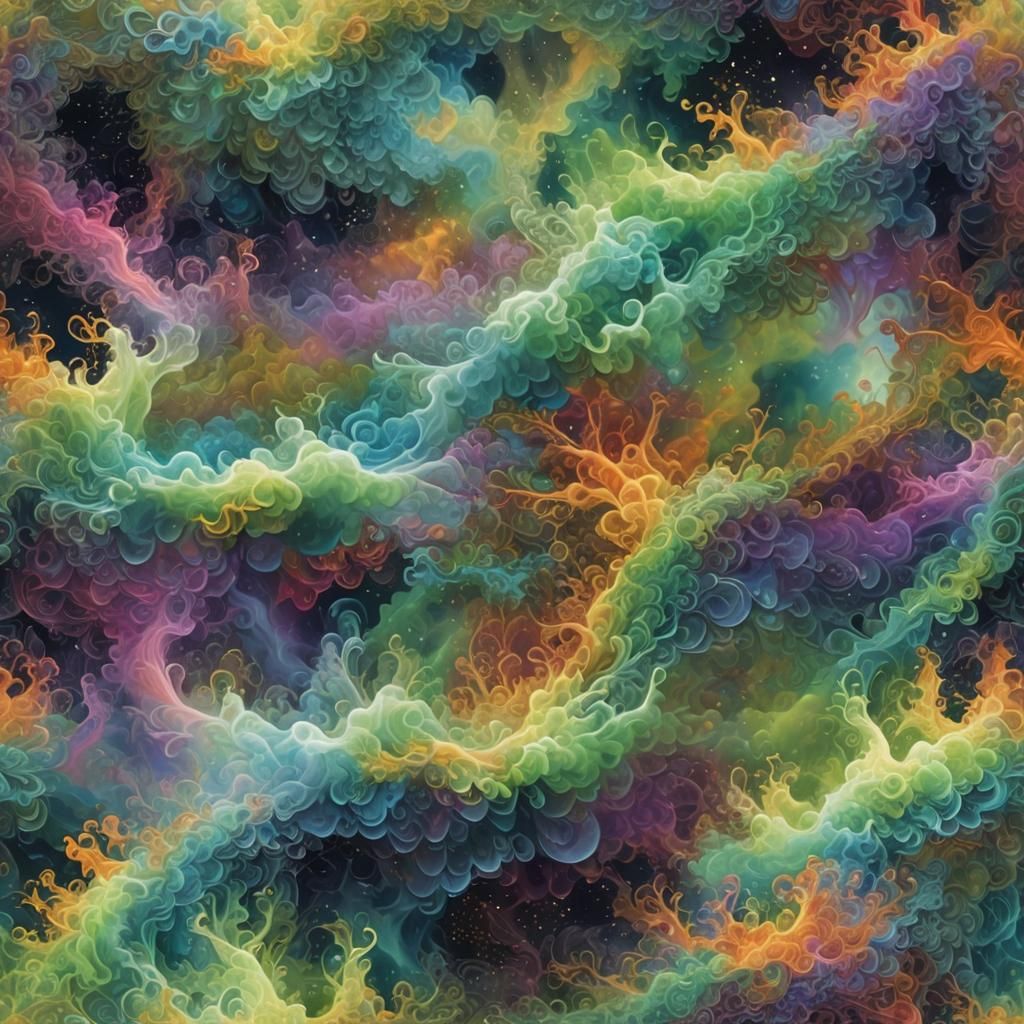 Kaleidoscopic Aurora Borealis Mist Labyrinth