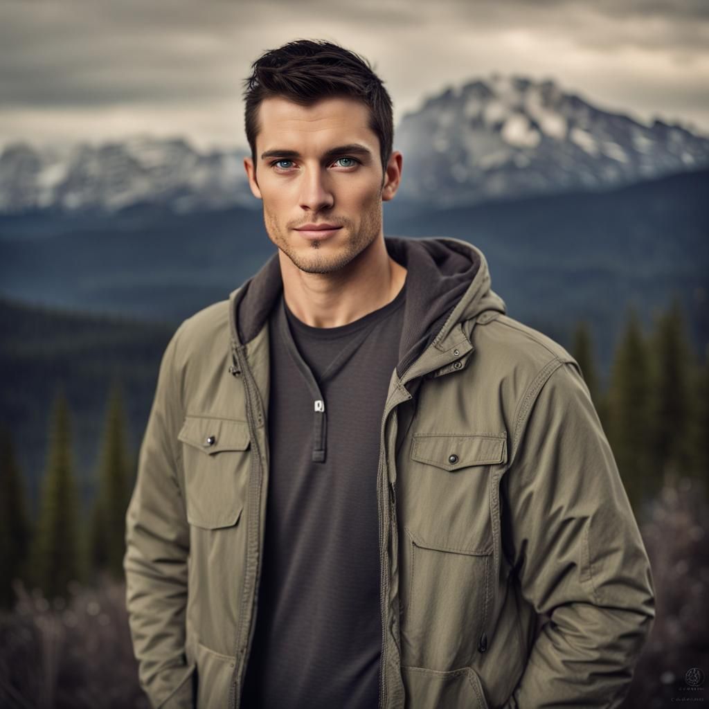 European Man With St. Helens Mountain Backdrop