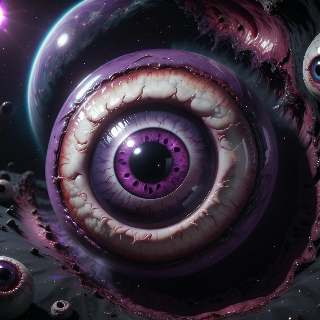 Giant Gothic Eyeball in Space: Hyperrealistic CryEngine Rend...