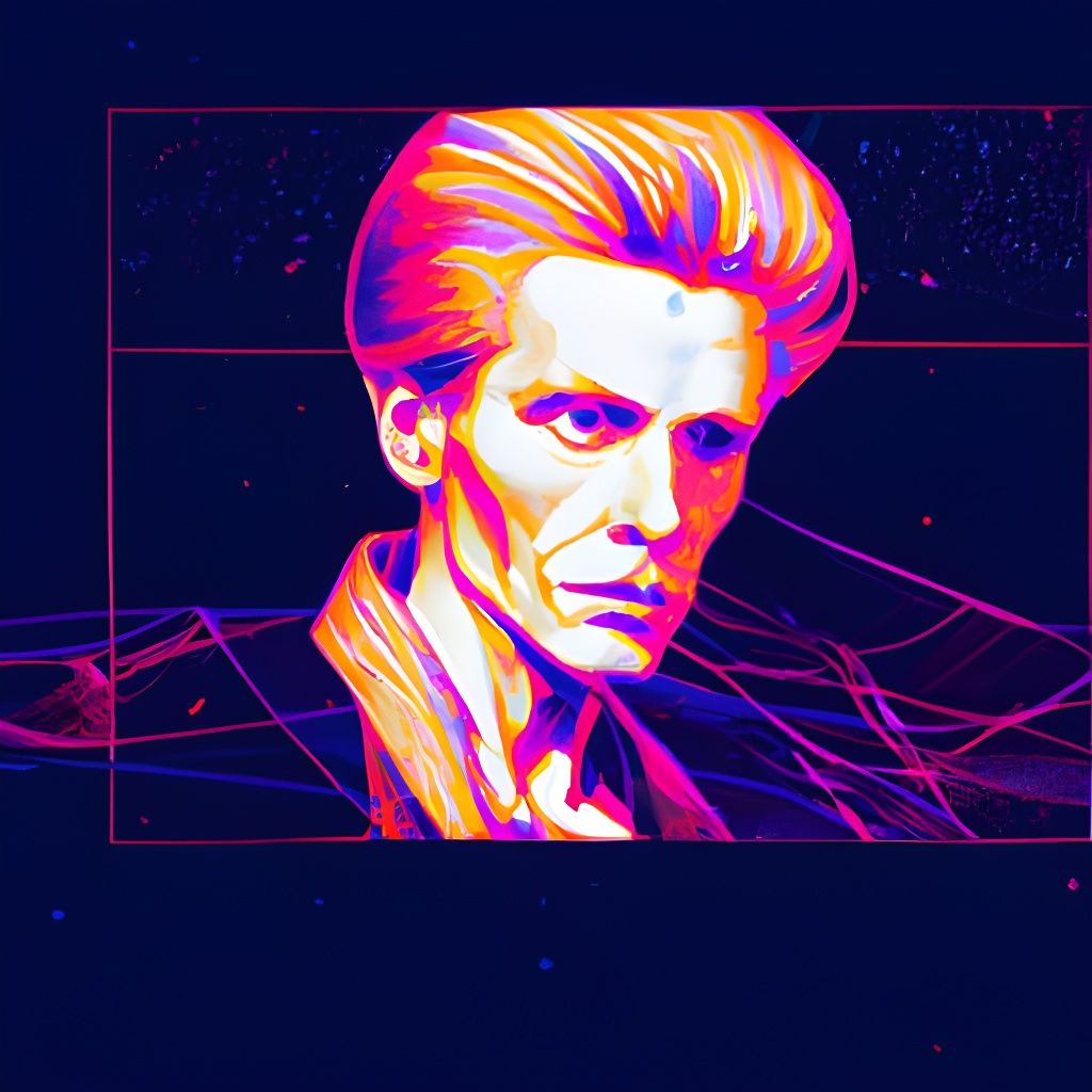David Bowie Astral Illustration in Cyberpunk Gothic Style