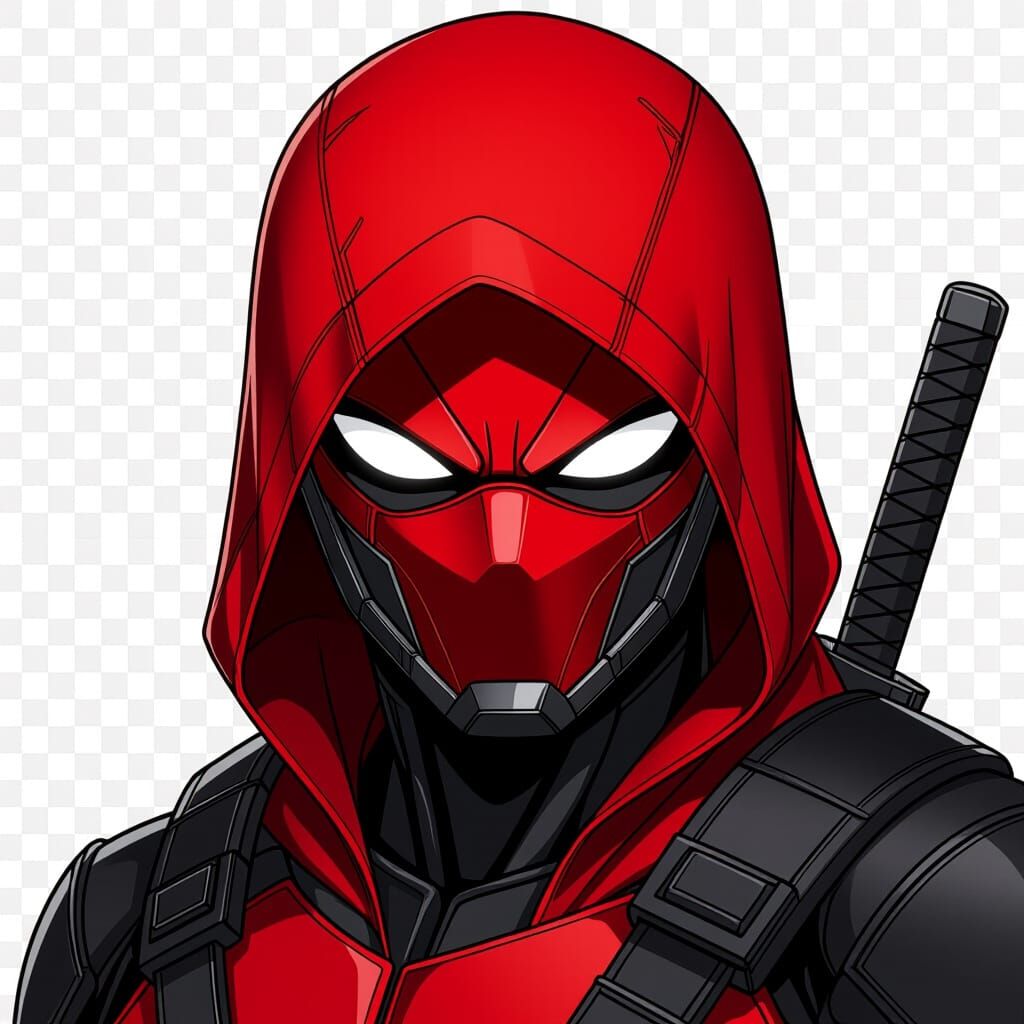 DC Comics Red Hood Helmet, Full Body, Anime Style