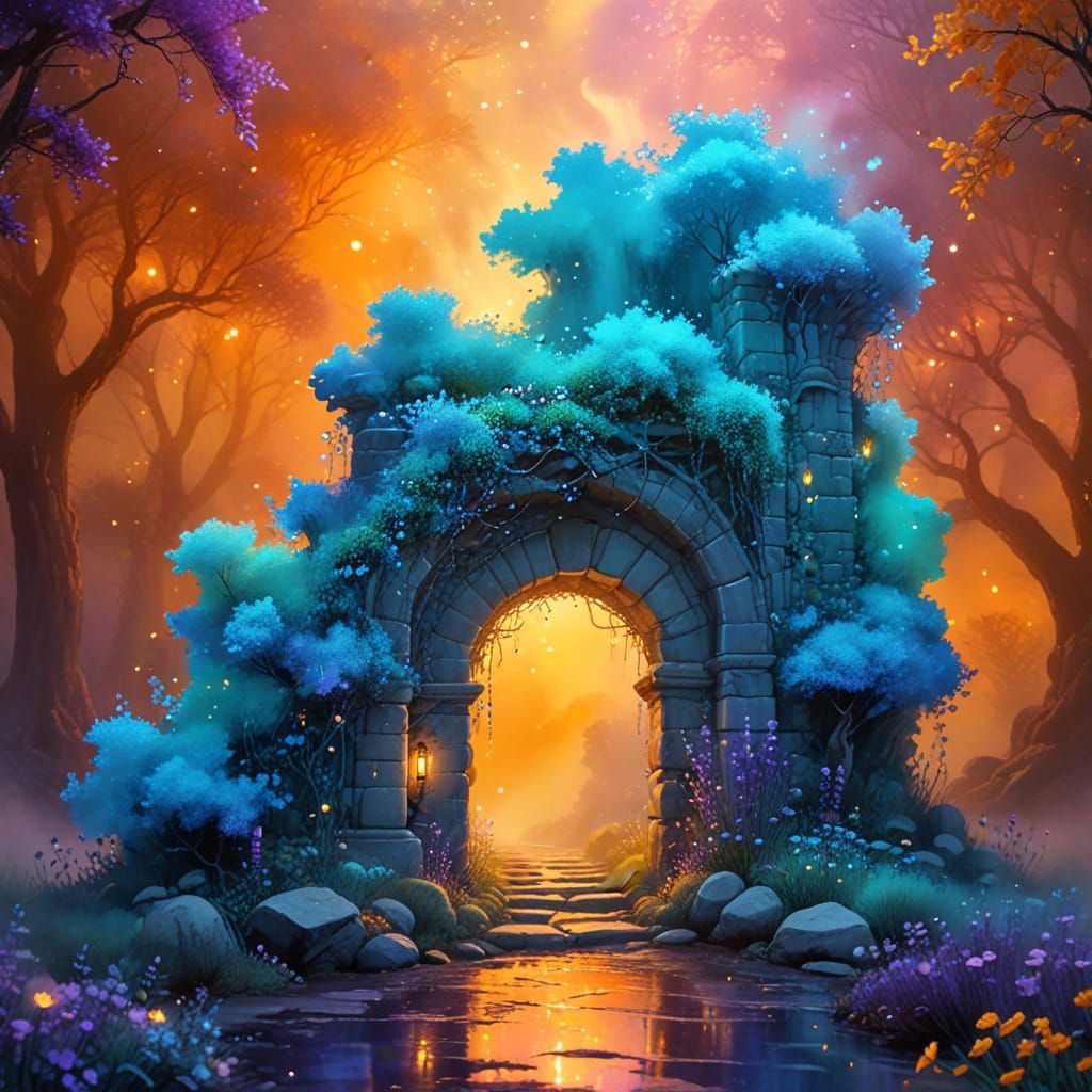 Dreamy Watercolor Portal to Enchanted Realms