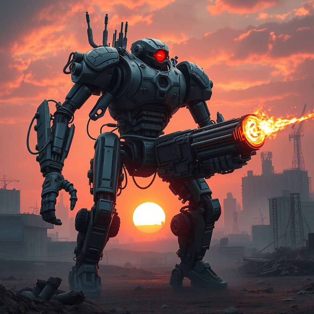 Sentinel of Steel Emerges in Cyberpunk Metropolis