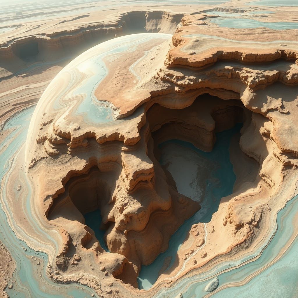 Ethereal Dreamscapes of a Distant Planet in Vibrant Watercol...