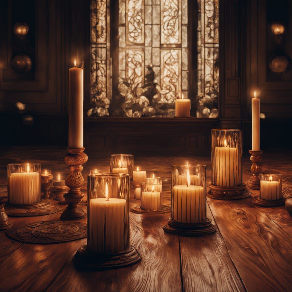 Warm Candlelight Illuminates Intimate Dance in a Darkened Ch...