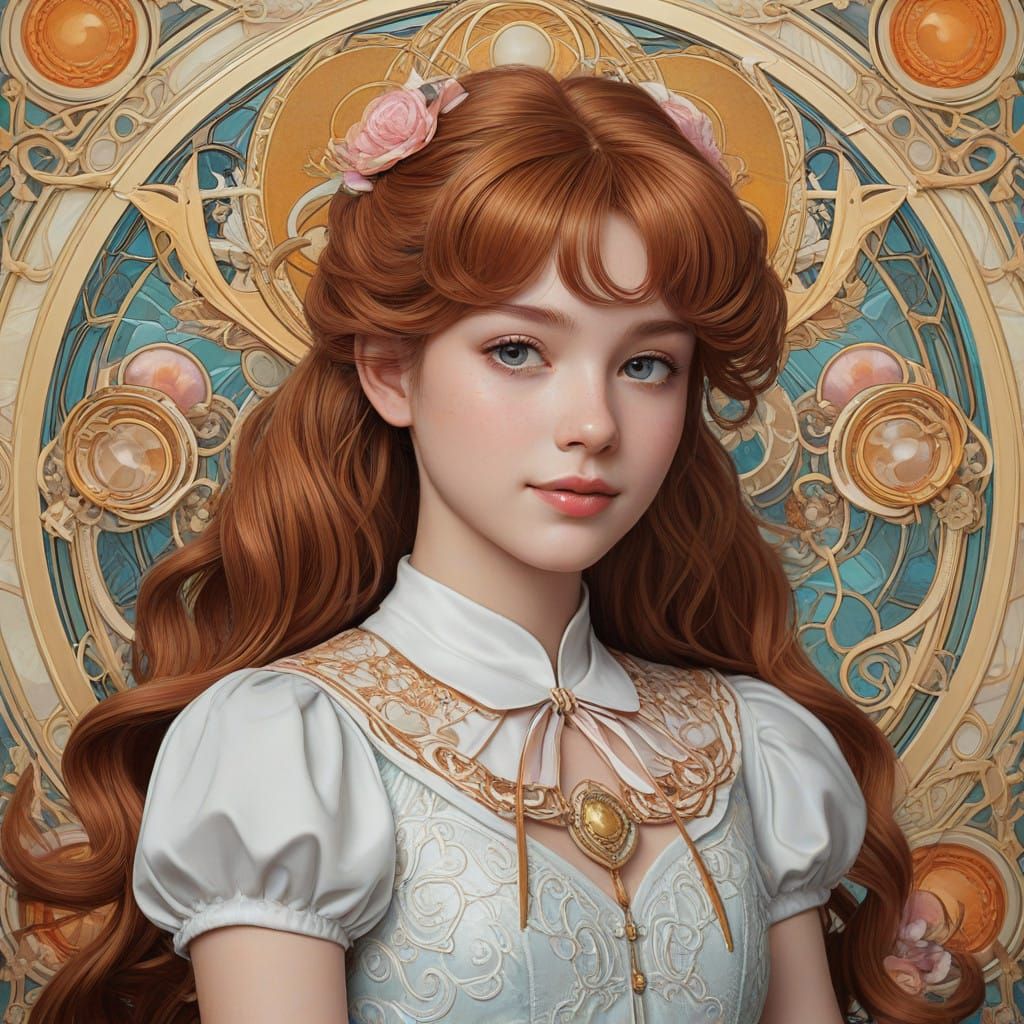 Young Sailor Moon Inspired Girl in Elegant Lace Dress