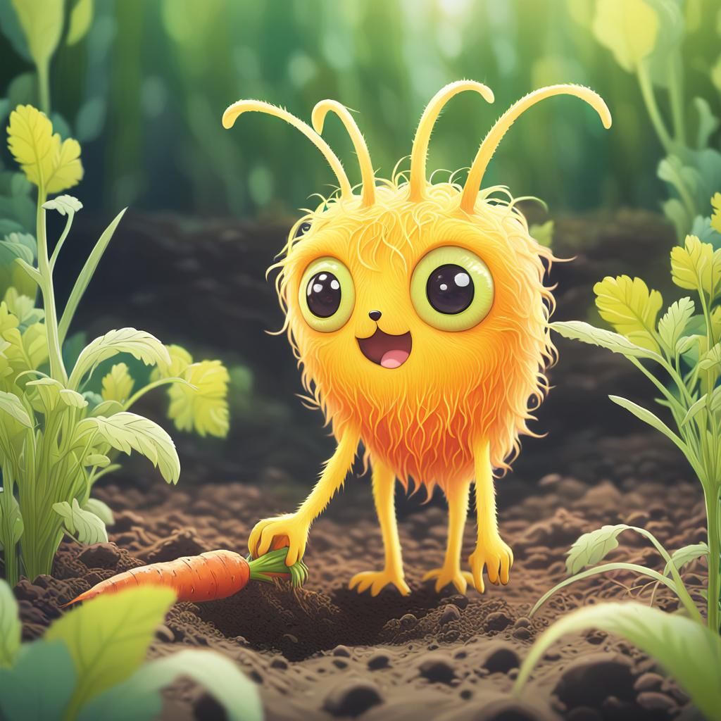 Anime Alien Gardening in Pastel Colors