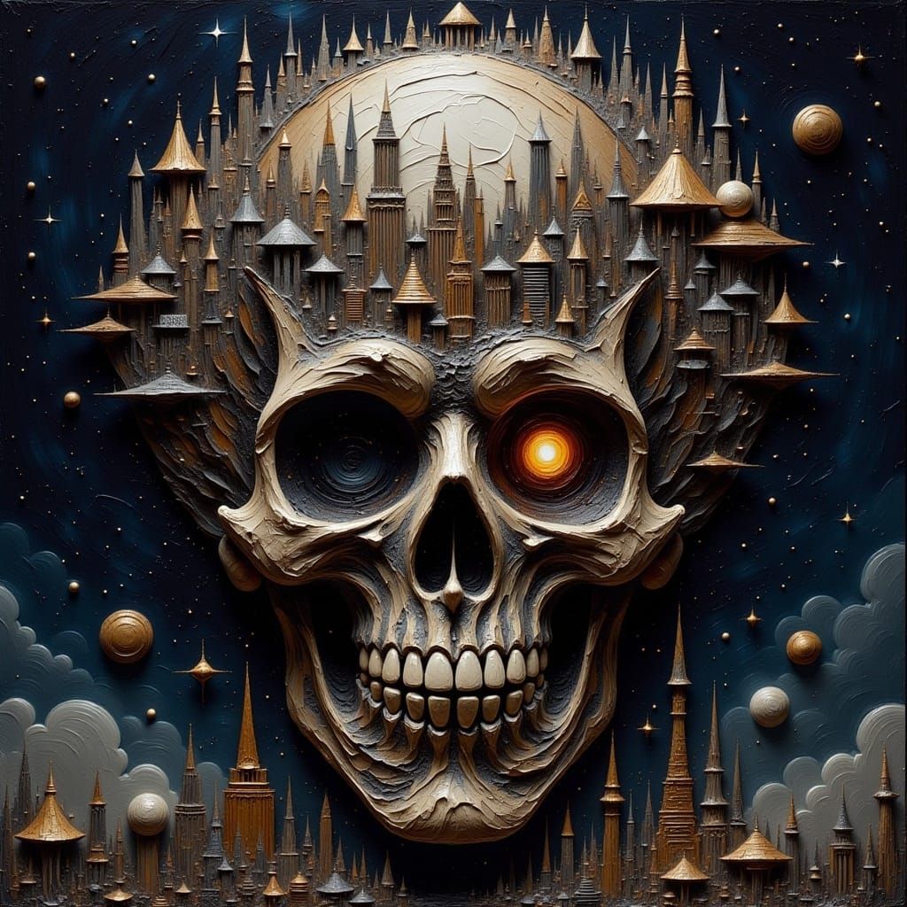 Solarpunk City in Skull: Detailed Concept Art