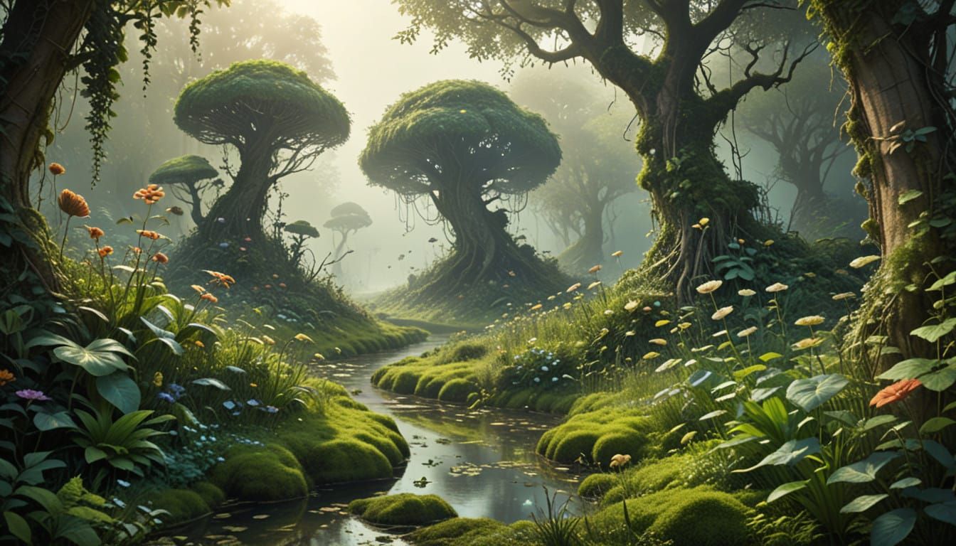 Whimsical Surreal Landscape in Soft Focus