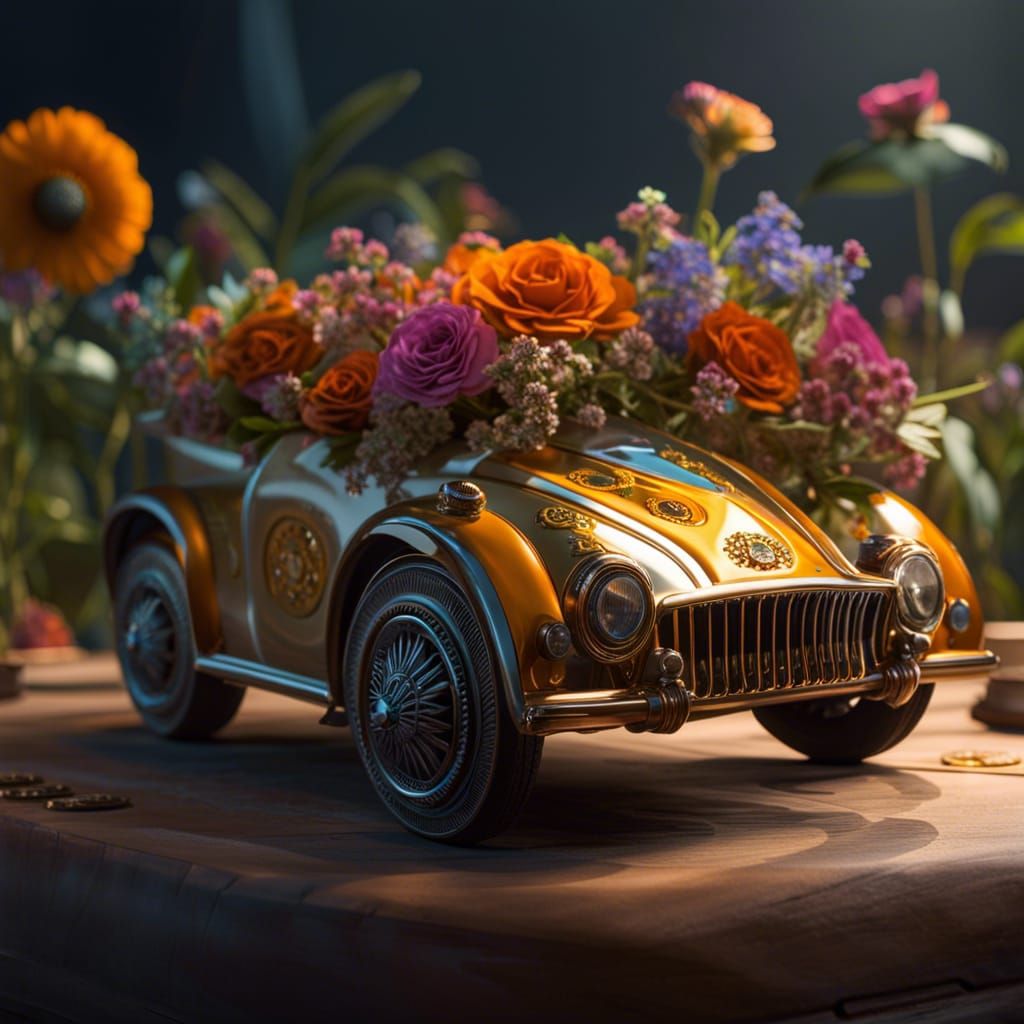 Runic Car in Alien Gothic Rococo Style